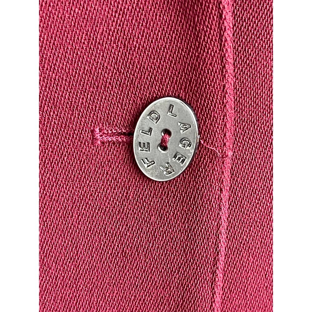 Lagerfeld Wmns Sz 38 Vintage 90s Maroon Fitted Blazer Retro Vintage Cool Work - Picture 6 of 16